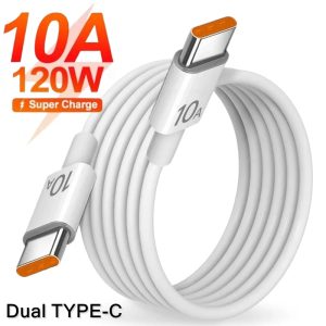 120W 10A PD Dual USB-C to USB-C Fast Charging Cable