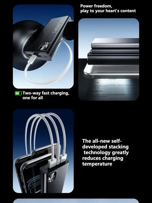 140W Large Capacity Super Fast Charging Power Bank with Digital Display