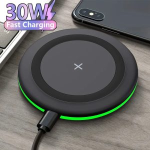 30W Wireless Charging Pad with Induction Fast Charging