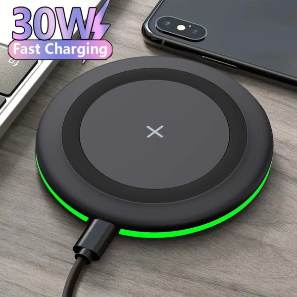 30W Wireless Charging Pad with Induction Fast Charging