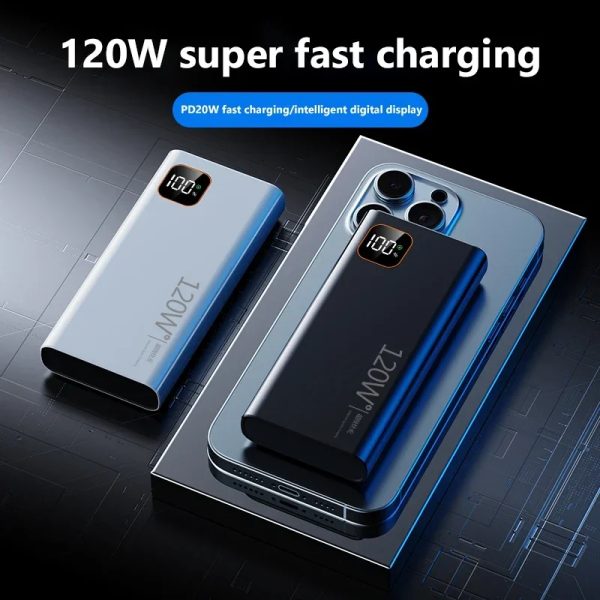 High Capacity Power Bank 120W Super Fast Charging with Digital Display