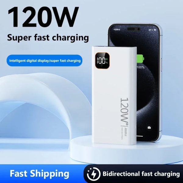 High Capacity Power Bank 120W Super Fast Charging with Digital Display