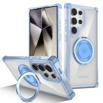 Magnetic Stand Holder Ring Transparent Case for Samsung Galaxy S24 Ultra