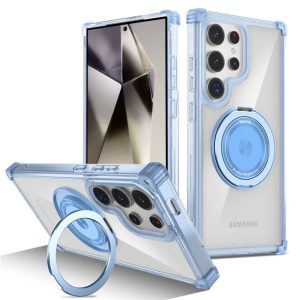 Magnetic Stand Holder Ring Transparent Case for Samsung Galaxy S24 Ultra