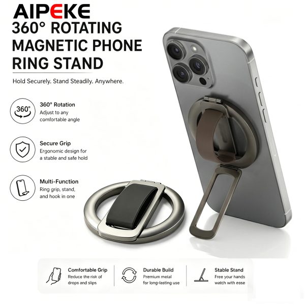 Universal Magnetic Folding Phone Grip & Finger Holder Ring